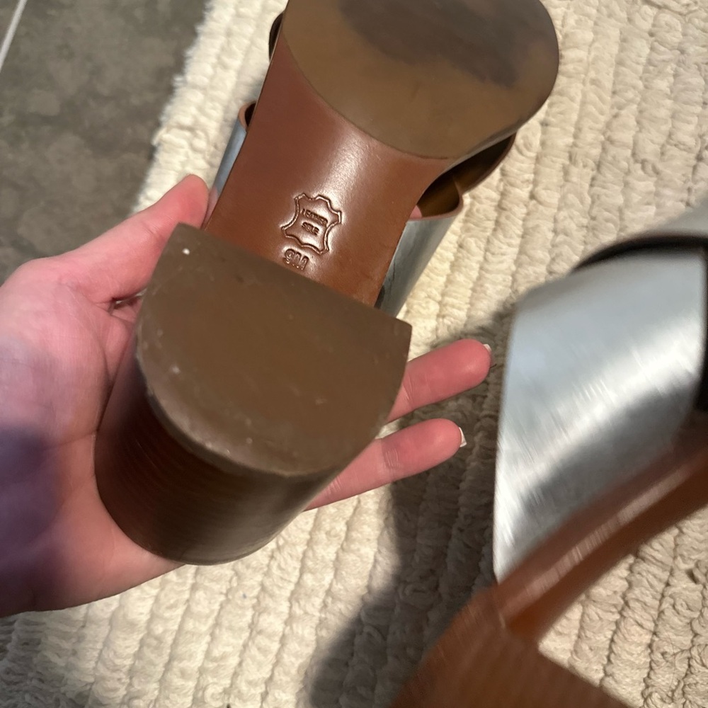 Tory Burch Metallic Slide Sandals - Picture 4 of 4